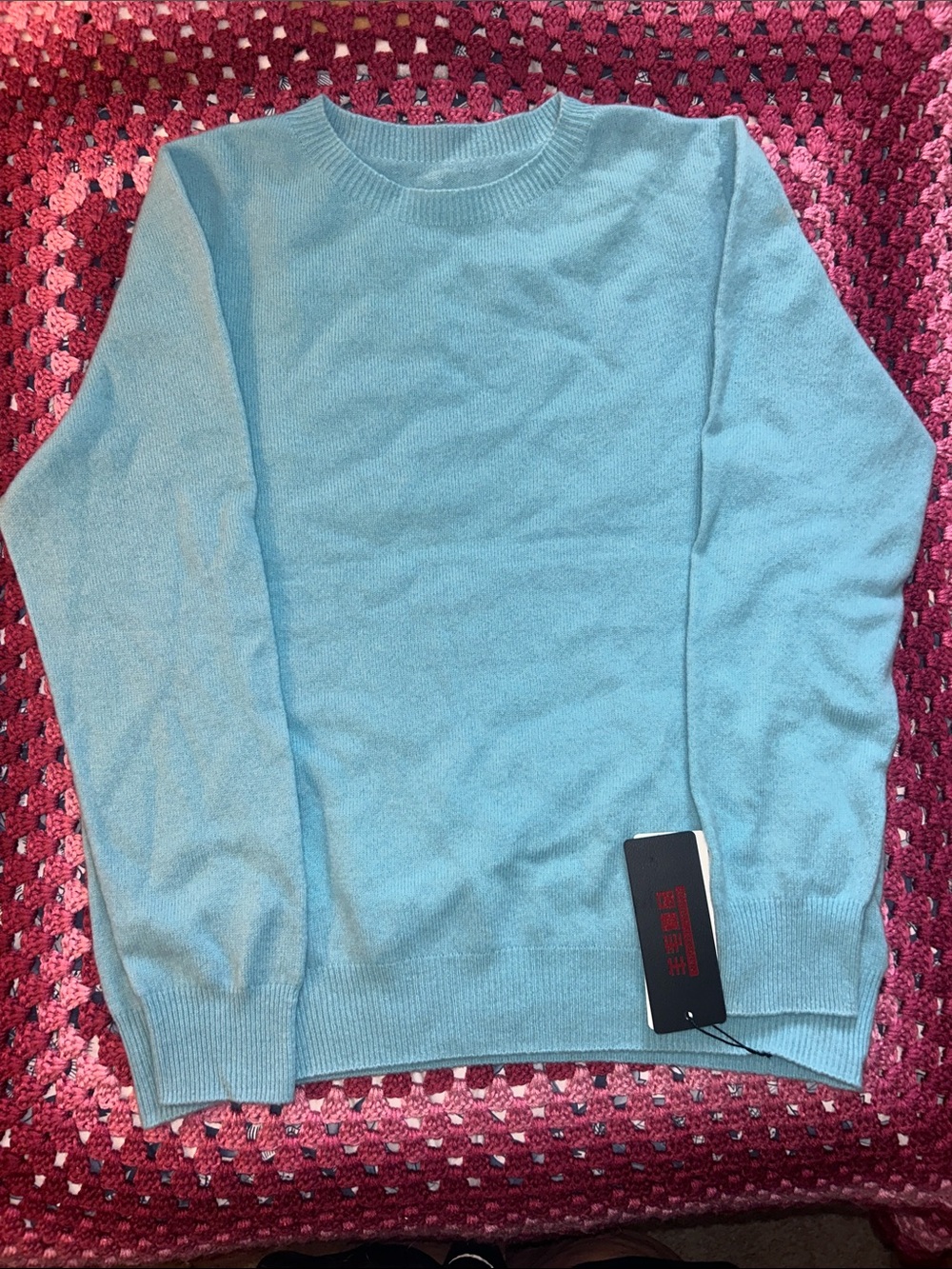 Men's Classic Crewneck Sweater in Light Blue